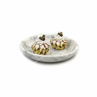 Plateau de rangement à un niveau en marbre blanc de Carrare Nanwei pour bijoux, idéal pour la salle de bain et la décoration intérieure du salon