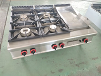 Cuisinière à gaz commerciale en acier inoxydable avec plaque de cuisson cuisinière à gaz de haute qualité avec 4 brûleurs et plaque de cuisson