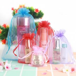 Wholesale Hot Sale Custom Logo Different Sizes PVC Jewelry Packaging Pouch Sheer Mesh Organza <b>Gift</b> Drawstring <b>Bag</b> NC06 China - Product Image 1