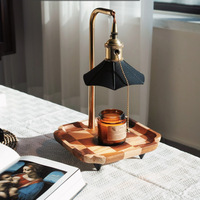 Lampe de table diffuseur d'arômes vintage en bois massif avec cire fondante, écologique et durable, cadeau d'anniversaire pour la maison, collection automne