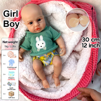 Poupée Reborn en Silicone Intégral de 12 Pouces, Cheveux Blonds, Yeux Ouverts, Faite à la Main, Réaliste, Collectionnable, Vente en Gros