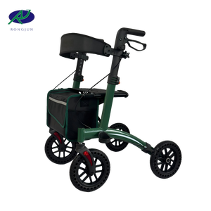 รถช่วยเดินแบบพับได้ น้ำหนักเบา ทำจากอลูมิเนียม ล้อสำหรับทางวิบาก ที่นั่งปรับได้ มีที่วางแขน สำหรับผู้สูงอายุและผู้พิการ - Product Image 1