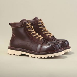 Chaussures d'hiver pour hommes en cuir véritable de haute qualité, bottes haut de gamme, antidérapantes et résistantes à l'usure, style rétro, nouveau modèle, respirantes, à semelle souple - Product Image 4