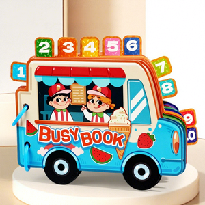 Nuevos Libros Sensoriales Montessori <span class=keywords><strong>de</strong></span> Papel 2026 para Aprender Números, Libros Silenciosos Reutilizables con Velcro, Juguetes Educativos con Forma <span class=keywords><strong>de</strong></span> Coche para Niños, CE CPC - Product Image 3