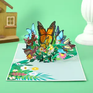 Butterfly Fly Out Cards For Mother's Day Handmade 3D Cut Out postcard with Flying Butterflies Blank Envelope Flying Butter cards