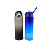 Bouteille d'eau de sport Pop-Top sans BPA à gradient de vente chaude pour la rentrée scolaire