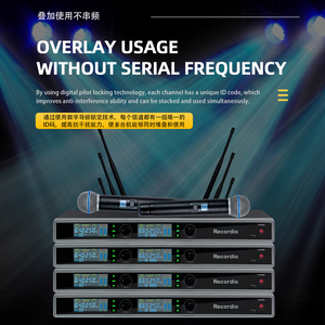 Sistema Microfonico Wireless Professionale GAW-SK1000 ad Alte Prestazioni PLL, <span class=keywords><strong>100</strong></span> Metri, 2 Canali, 100dB SNR, Distorsione <0.1% per KTV - Product Image 2