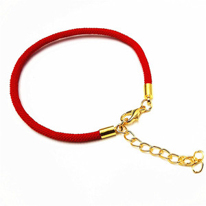 Red Braided Rope <b>Bracelet</b> 3Mm Gold Clasp Unisex Gift Jewelry Fashion <b>String</b> <b>Bracelet</b> - Product Image 1