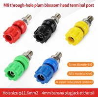 M8 Star Knob High Current Terminal Post 95A 500V Through Hole Brass Nickel Plated RF Coaxial Jack for Audio Lab Instruments