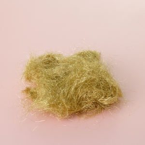 Fils de laine mélangé court jaune or irisé, g, pour chandail, fil métallique, Fiber PET, Angelina, Fiber douce - Product Image 6