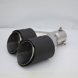 Punta de Escape de Acero Inoxidable de Doble Fila, Entrada Única, Salida Doble, Estilo Atornillable, Tubo de Escape Modificado para Sistema de Escape, Negro Mate - Product Image 5