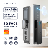Cerradura Inteligente UIELOCK QA20 con Seguridad Tuya APP, Cerraduras Eléctricas Digitales Automáticas con Reconocimiento Facial 3D, Palma y Venas, Cámara HD Integrada y Llaves