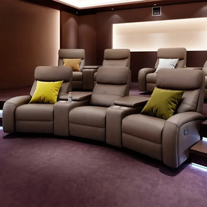 Fauteuils de cinéma maison en cuir électriques, design <span class=keywords><strong>2022</strong></span>, vente directe d'usine, fauteuil inclinable, canapé de cinéma maison - Product Image 2
