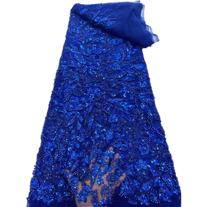 Wholesale African Luxury French <strong>Lace</strong> <strong>Fabric</strong> With Sequins and Beads 2022 Embroidery <strong>Orange</strong> Color <strong>Lace</strong> <strong>Fabric</strong> for Dress - Product Image 3