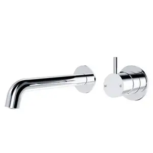 Hai lỗ đồng Chrome đánh bóng treo tường phòng tắm vòi lưu vực Mixer Vanity vòi trên doanh số bán hàng