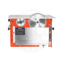 Scie à table électrique portable double 220V, style horizontal, avec table coulissante et pliable pour le travail du bois, dotée d'un moteur central