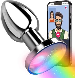 هزاز شرجي يتحكم به عن بعد عبر تطبيق، 3 أحجام، قابس شرجي معدني آمن مع ضوء وامض، مدلك البروستاتا للرجال، هزاز لعبة جنسية للنساء - Product Image 5