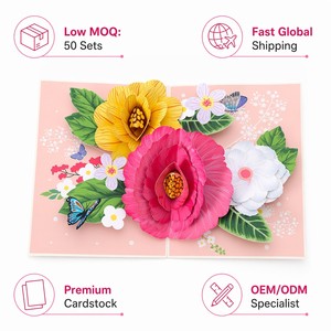 3D Pop Up Flower Greeting Card <b>Paper</b> Cut Floral Gift Card for Teacher's Day - Product Image 6
