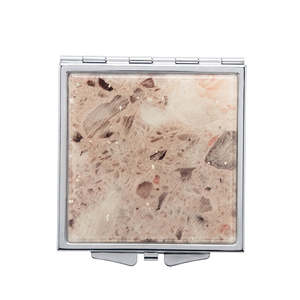 Square Metal Compact <b>Mirror</b> <b>Acrylic</b> Pattern Inlay Marble Texture Dual Sided Folding Pocket Makeup <b>Mirror</b> Custom Logo Bulk - Product Image 1