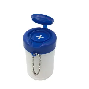旅行用のキーリング丸型PPプラスチックティッシュボトル付きミニポータブルベビーウェットワイプコンテナ