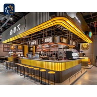 Comptoir de service moderne pour café, vitrine à gâteaux en verre et bois, présentoir à pâtisserie