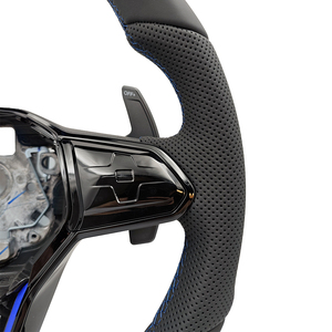 Volante de Cuero con Marca Azul Superior para Volkswagen VW Golf 8 MK8 R <span class=keywords><strong>5</strong></span> 6 7 7.<span class=keywords><strong>5</strong></span> MK5 MK6 MK7 Polo GTI Scirocco Jetta Passat B8 - Product Image 5