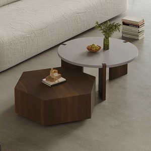 Modern Round <strong>Pine</strong> Wood Eco-Friendly <strong>Coffee</strong> <strong>Table</strong> with Tempered Glass Top Storage Drawer for Living Room Furniture - Product Image 2