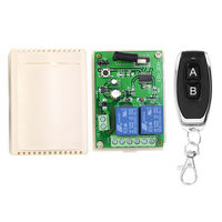 Circuit de télécommande RF 433MHz Commutateur sans fil universel DC 12V 2CH Récepteur relais RF et émetteur porte-clés pour garage