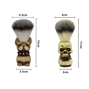 Logo personnalisé manche en bois incurvé visage balayage poussière brosse pur <span class=keywords><strong>blaireau</strong></span> léger 39g Salon usage domestique barbe <span class=keywords><strong>blaireau</strong></span> - Product Image 4
