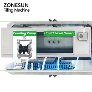 Machine de remplissage automatique ZONESUN ZS-VTPF4 à 4 têtes avec pompe à engrenages servo pour liquides visqueux et pâtes, avec dosage quantitatif pour lessive - Product Image 4
