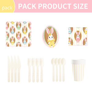 DAMAI New Customized Design <b>Easter</b> Theme Disposable <b>Easter</b> Egg Shape Dessert Dinner Paper Plates <b>Cups</b> Napkin Tableware Set - Product Image 6