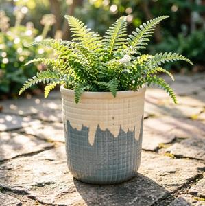 Pot de fleurs en céramique blanc et gris 2026, idéal pour la décoration intérieure et extérieure, <span class=keywords><strong>jardin</strong></span>, balcon, bureau - Product Image 4