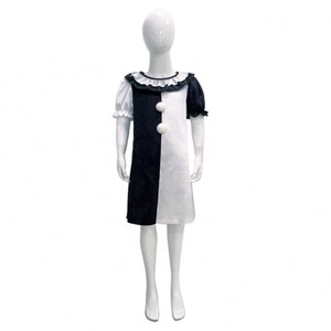 Payaso enojado Joker Horror blanco y negro traje de Halloween Scary Killer Cosplay con máscara sombrero - Product Image 6