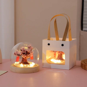 ไฟกลางคืนรูปดอกซากุระบานแบบทำมือ-ไฟสร้างบรรยากาศสุดสร้างสรรค์สำหรับห้องนอนกลางแจ้ง/ในร่มใช้ตกแต่ง IP68กระจกอย่างอบอุ่น - Product Image 3