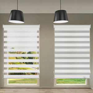Alexa Google nhà điều khiển thông minh cơ giới điện <span class=keywords><strong>Zebra</strong></span> Rèm Shades đôi lớp màn màu trắng vải ZigBee - Product Image 1