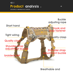 Arnés Táctico Ajustable Antitirones para Perros – Chaleco de Servicio de Fácil Control para Pasear, Hacer Senderismo y Entrenar Perros Grandes - Product Image 3