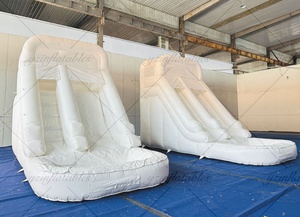 Outdoor White Commercial Inflatable <strong>Slides</strong> with <strong>Swimming</strong> <strong>Pool</strong> <strong>Slide</strong> Kids Playground Bounce House with Water <strong>Pool</strong> - Product Image 2