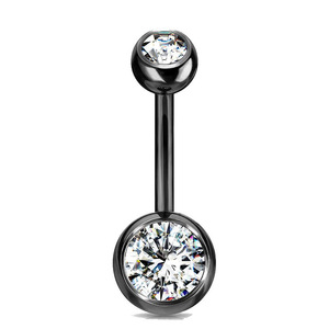 Anneau de nombril en acier inoxydable avec zircon serti clos, bijou de corps unisexe, piercing clou - Product Image 2