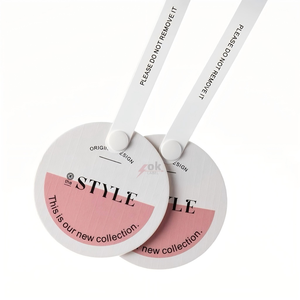 <span class=keywords><strong>2025</strong></span> Mới Màu Hồng Vòng treo tag tùy chỉnh thân thiện với môi lụa Màn hình in nhãn giấy cho quần áo may mặc giày và túi xách - Product Image 3