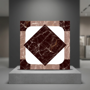 Carreaux de sol en céramique de porcelaine émaillée de fabrication indienne, 40x40 cm, aspect marbre, style rustique, pour sols intérieurs - Product Image 4