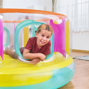 Inflatable Bouncy Castle Toy Playground For Children Indoor Jumping Bed Lemon Yellow PVC Material Unisex Play Castle - Product Image 4