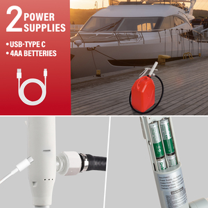 Pompe de transfert de carburant 3,2 GPM alimentée par batterie avec USB et tuyau de décharge en caoutchouc, pompe de transfert d'essence portable à main - Product Image 6