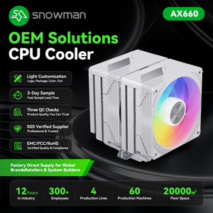 Enfriador <span class=keywords><strong>de</strong></span> Doble Torre con 6 Tubos <span class=keywords><strong>de</strong></span> Calor <span class=keywords><strong>de</strong></span> Cobre, 265W TDP, ARGB PWM, Distribuidor Mayorista, Logotipo Personalizado, OEM, Pedido al por Mayor, Entrega Rápida - Product Image 1