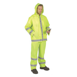 Chaqueta Impermeable de Alta Calidad, Reflectante, de <span class=keywords><strong>2</strong></span> Piezas, con Capucha, Traje de Lluvia de Poliéster y PVC - Product Image 4