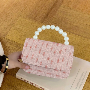 Nouveau sac pour enfants en laine, style princesse, motif pois, mignon et enfantin, avec perles, portable, léger, sac à dos nu DIY - Product Image 2