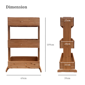 簡単に組み立てられる<span class=keywords><strong>3</strong></span>段式木製プラントスタンド、自立型の高床式菜園、屋内外での家庭用に環境に優しい - Product Image 2