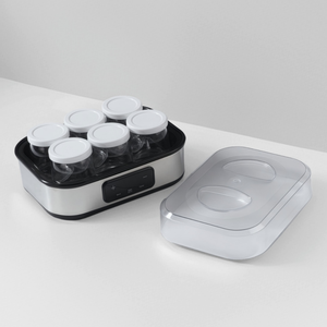 Nouveau 2026 Appareil à yaourt grec portable mini avec 6 pots en verre, en acier inoxydable, électrique domestique à température constante - Product Image 2