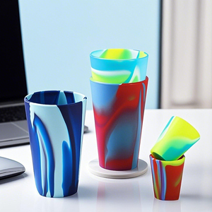 Gobelets en silicone écologiques sans BPA, de qualité alimentaire, pour usage quotidien, gobelet à bière en silicone, verre à bière, gobelets en silicone durables et incassables - Product Image 1