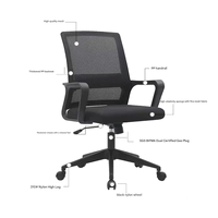 Chaise de bureau moderne à dossier haut en maille, hauteur réglable, ergonomique, couleurs personnalisables, vente en gros, réduction sur les achats en vrac