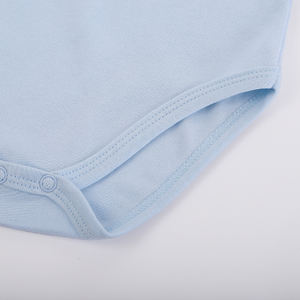 Baju Bayi Baru Lahir Grosir Polos Katun Jumpsuit Kustom Setelan Pakaian Bayi Baru Lahir 0-3 Bulan untuk Anak Laki-laki Perempuan - Product Image 3